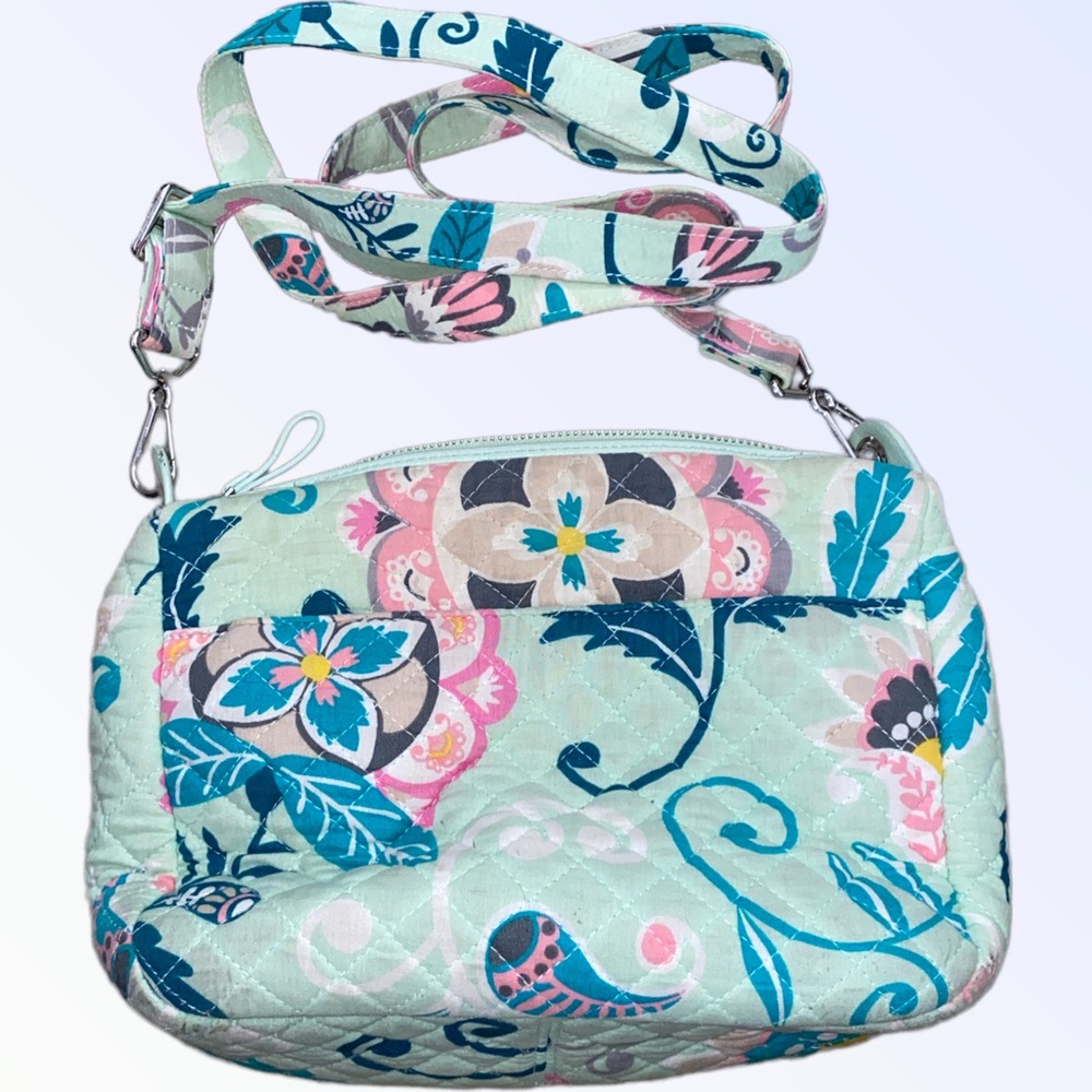 Vera Bradley Carson Mini Shoulder Bag 24437N33 MINT Flowers